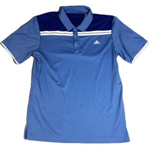 Adidas Golf‎ Mens Blue Colorblock Short Sleeve Polo Shirt M Z98054 A8V003